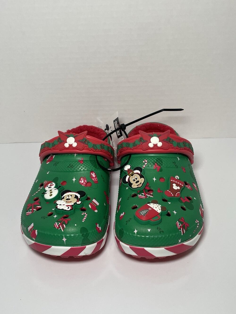 Disney Holiday Mickey Minnie Christmas Crocs Clogs Fleece Lined Size M4 W6